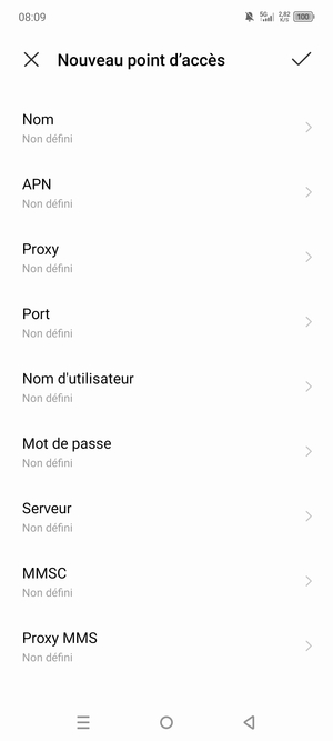 Saisissez les informations Internet