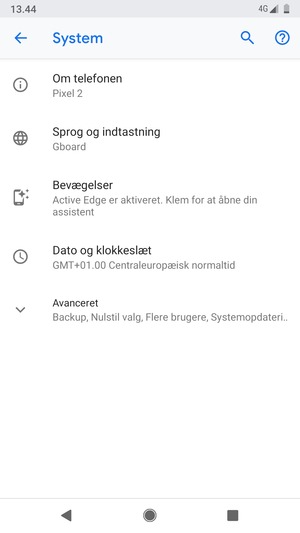Vælg Avanceret