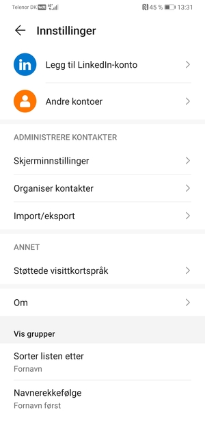 Velg Import/eksport