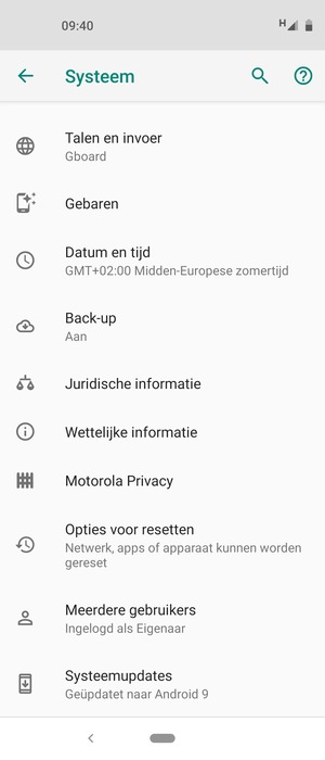 Selecteer Systeemupdates