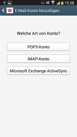 Wählen Sie Microsoft Exchange ActiveSync