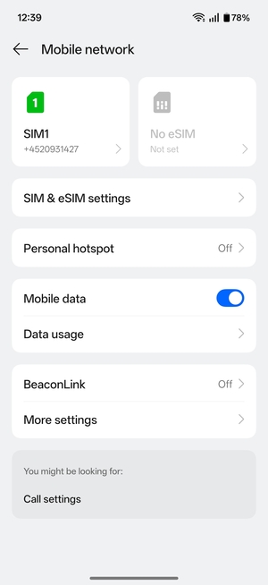 Select SIM & eSIM settings