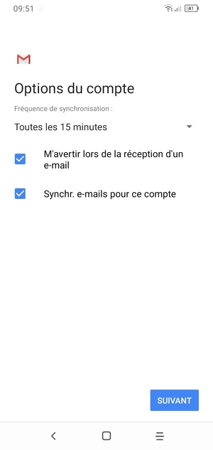 Sélectionnez SUIVANT