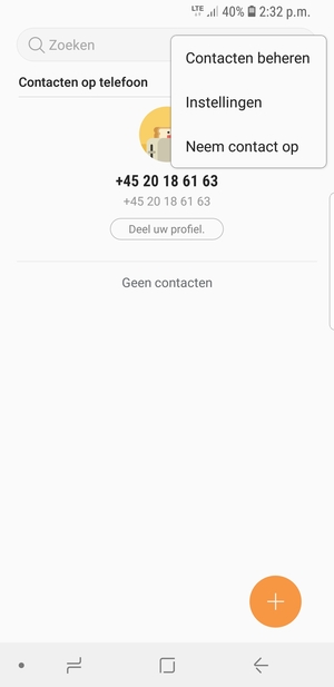 Selecteer Contacten beheren