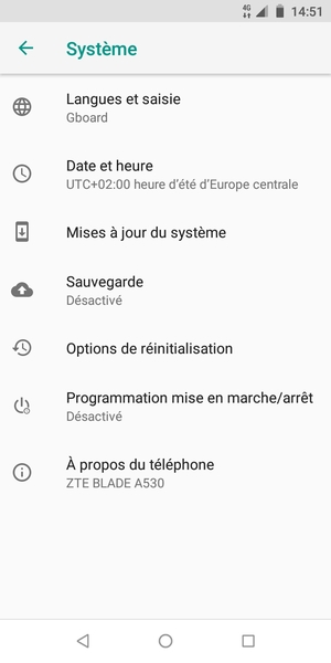 Sélectionnez Mises à jour du système