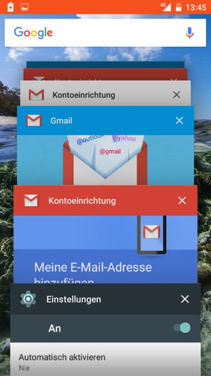 Apps nach rechts streifen, um sie zu schliessen