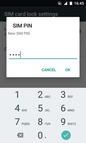 Enter your New SIM PIN and select OK
