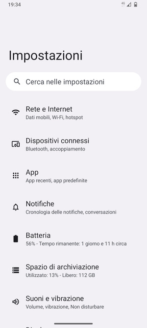 Seleziona Rete e Internet