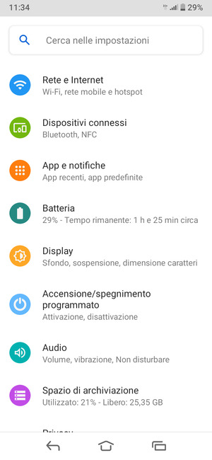 Seleziona Rete e Internet