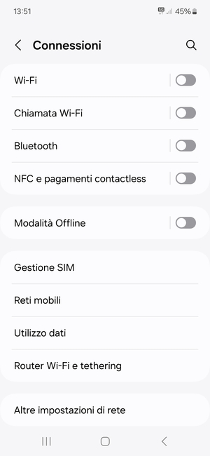 Seleziona Reti mobili