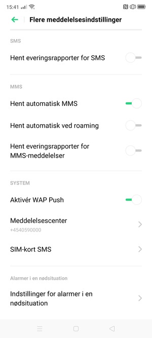 Vælg Meddelelsescenter