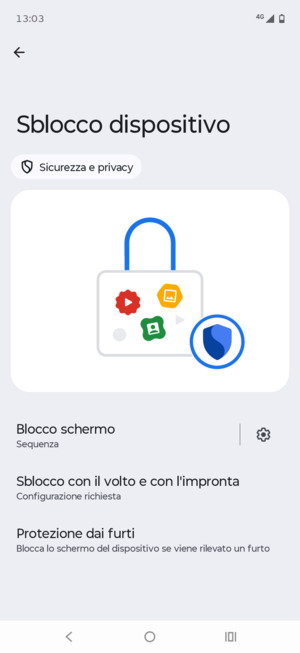 Il tuo telefono è ora protetto dal blocco schermo