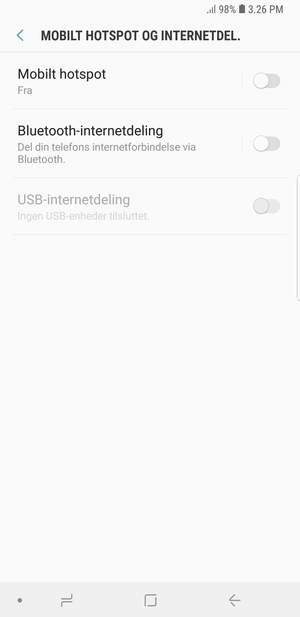 Vælg Mobilt hotspot