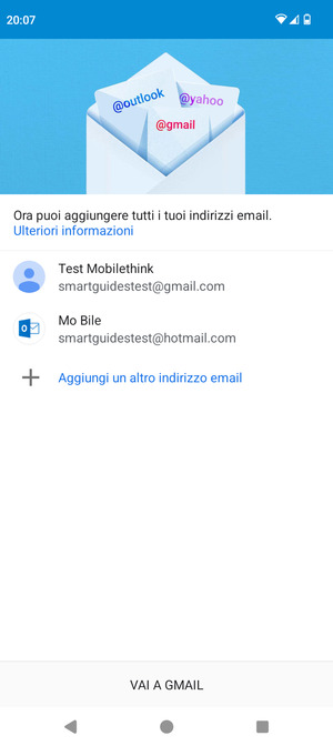 Seleziona VAI A GMAIL