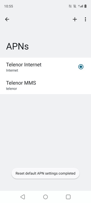 Your phone will reset to default Internet and MMS settings