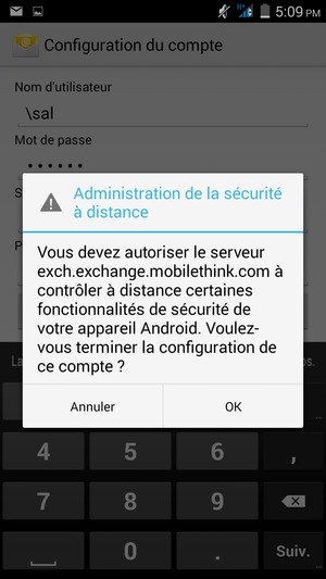 Sélectionnez OK