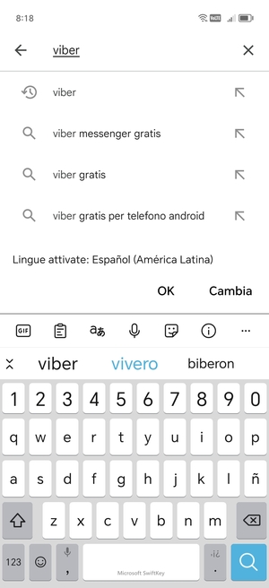 Inserisci il nome dell'app e seleziona Ricerca