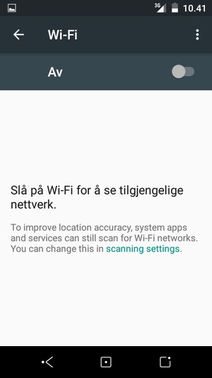 Slå på Wi-Fi