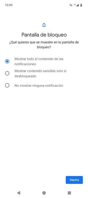 Seleccione la opción deseada y seleccione Hecho