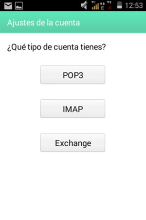 Seleccione POP3 o IMAP