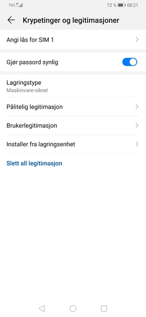 Velg Angi lås for SIM