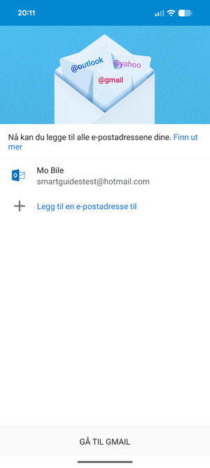 Velg GÅ TIL GMAIL