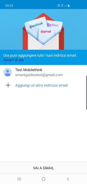 Seleziona VAI A GMAIL