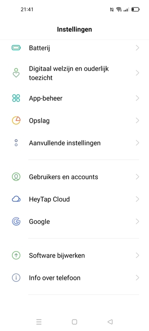 Scroll naar en selecteer Software bijwerken