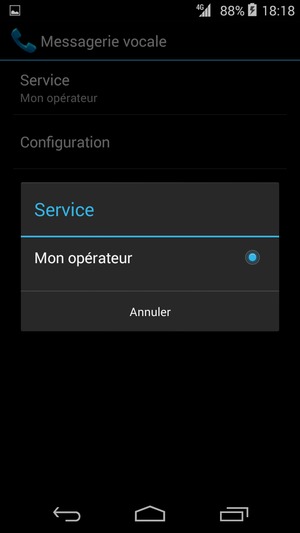 Sélectionnez Mon opérateur