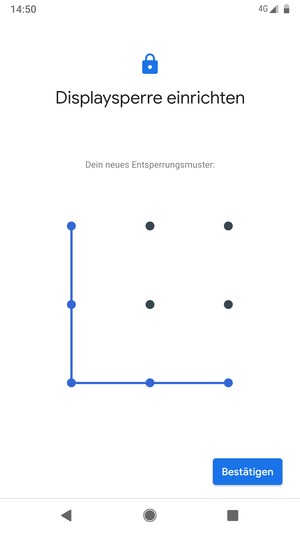 Zeichnen Sie das Entsperrmuster erneut und wählen Sie Bestätigen