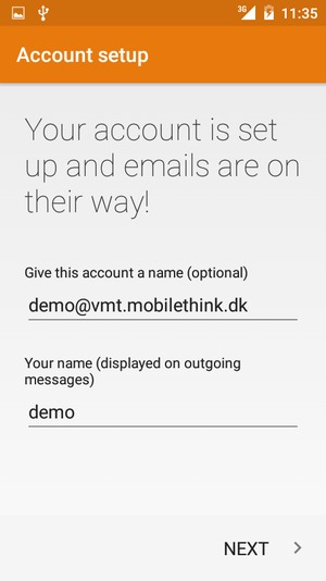 Give your account a name and enter your name. Select NEXT