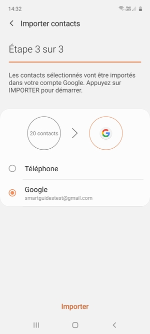 Sélectionnez Importer