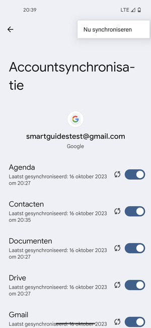 Selecteer Nu synchroniseren