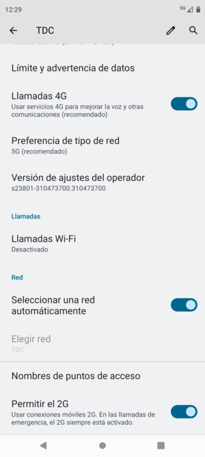 Desplácese y seleccione Nombres de puntos de acceso