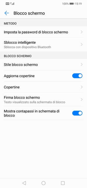 Seleziona Imposta la password di blocco schermo