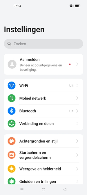 Selecteer Mobiel netwerk