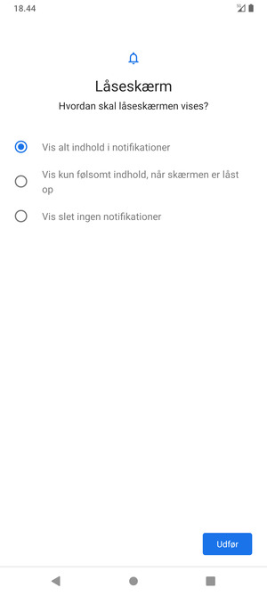 Vælg din foretrukne mulighed og vælg Udfør