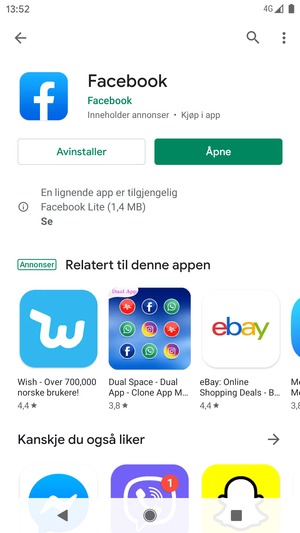 Velg Åpne