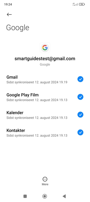 Kontroller at Kontakter er valgt
