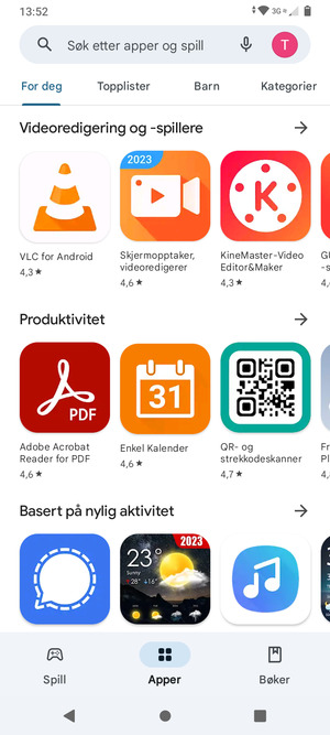 Velg søkefelt