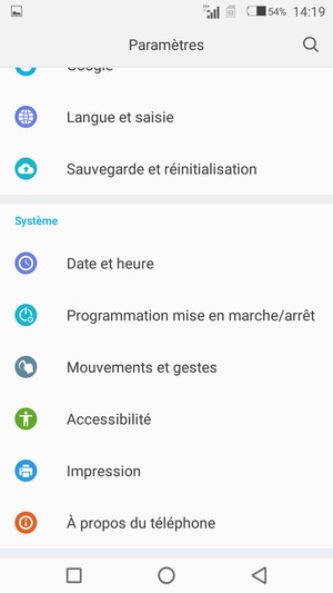 Faites défiler et sélectionnez À propos du téléphone