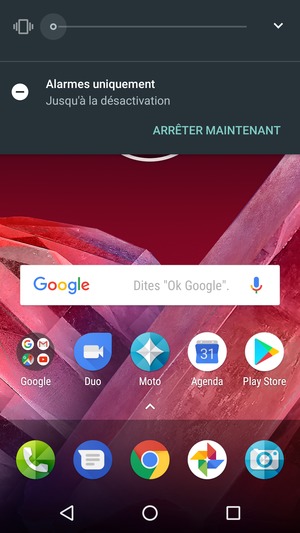 Appuyez une fois de plus pour passer en mode silencieux