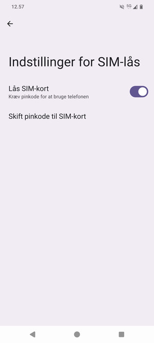 Vælg Skift pinkode til SIM-kort
