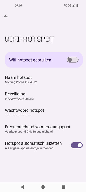 Schakel Wifi-hotspot grebruiken in