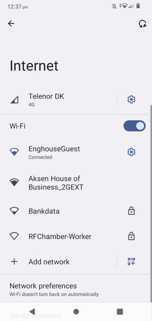 Select the wireless network you want to connect to
