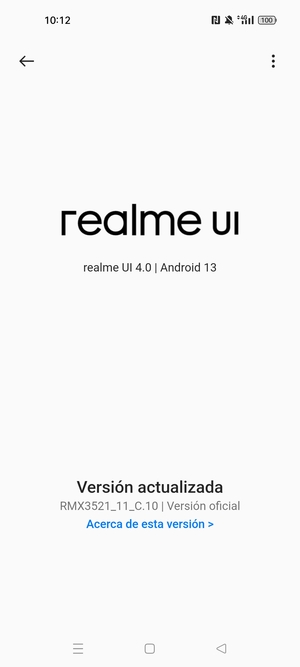 Si su teléfono está actualizado, verá la siguiente pantalla
