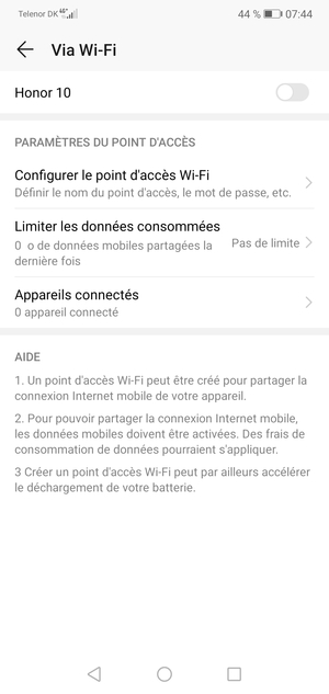 Sélectionnez Configurer le point d'accès Wi-Fi