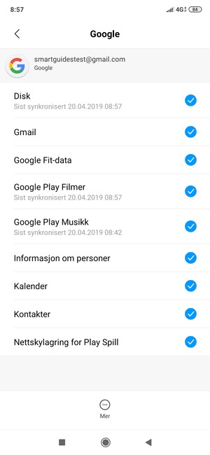 Forsikre deg om at Kontakter er valgt
