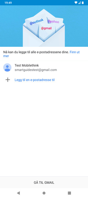 Velg GÅ TIL GMAIL