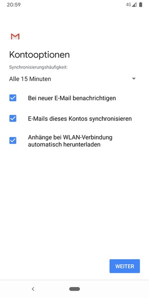 Wählen Sie WEITER
